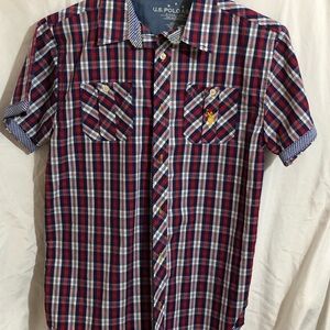 U.S. Polo Assn. Boy’s Red Plaid Shirt